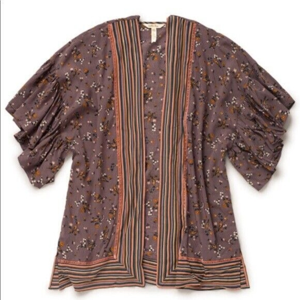 ✨2/$20 Matilda Jane Along the Way Floral Open Front Kimono XS S Fall Topper Boho - Picture 11 of 11